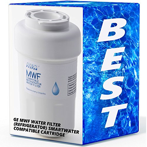 0725407230538 - BEST GE MWF WATER FILTER (REFRIGERATOR) SMARTWATER COMPATIBLE CARTRIDGE FOR GE REFRIGERATORS & ICE MAKERS - REPLACEMENT FOR GENERAL ELECTRIC MWF, GWF, GWFA, MWFA FRIDGE FILTERS