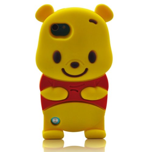 0725407594944 - FOR IPOD TOUCH 5TH & 6TH GENERATION - WINNIE THE POOH BEAR SOFT RUBBER SILICONE PROTECTION SKIN CASE COVER & STYLUS PEN