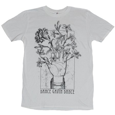 0725410373192 - DANCE GAVIN DANCE MENS T-SHIRT - HAND WITH MULTI FLOWER GROWING FINGERS IMAGE (X-SMALL) WHITE