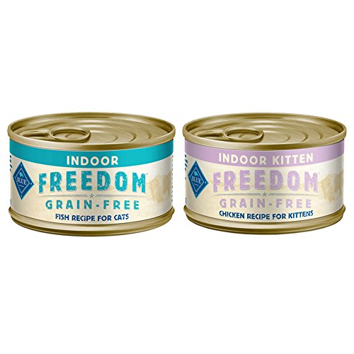 0725410887712 - BLUE FREEDOM INDOOR KITTEN AND CAT FOOD BUNDLE - 2 FLAVORS (12 PACK)