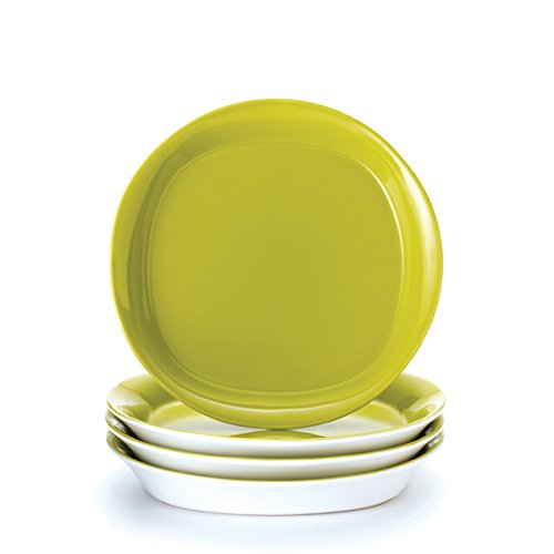 0726088039144 - RACHAEL RAY 'ROUND AND SQUARE' 4-PIECE GREEN APPLE SALAD PLATE SET