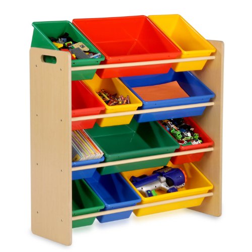 0726088063927 - HONEY-CAN-DO SRT-01602 KIDS TOY ORGANIZER AND STORAGE BINS, NATURAL/PRIMARY