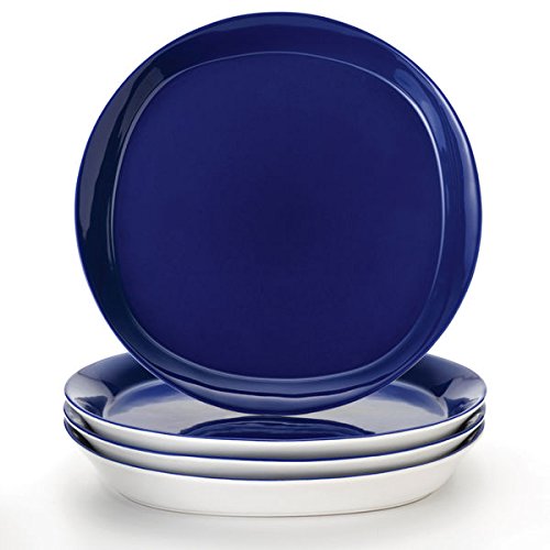 0726088075388 - RACHAEL RAY 'ROUND AND SQUARE' 4-PIECE BLUE RASPBERRY DINNER PLATE SET