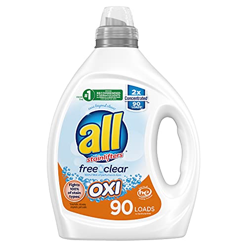 0072613161393 - ALL LIQUID LAUNDRY DETERGENT, FREE CLEAR FOR SENSITIVE SKIN WITH OXI, 2X CONCENTRATED, 90 LOADS
