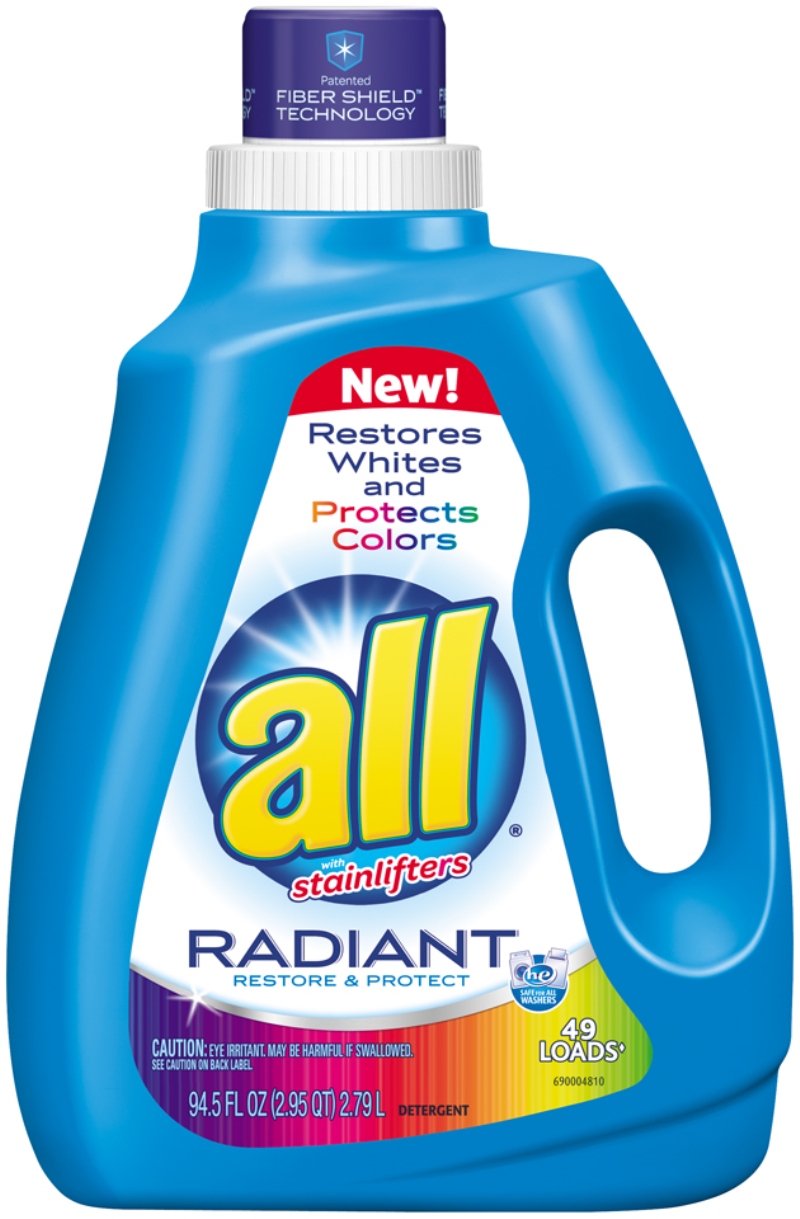 0072613461295 - RADIANT W/STAINLIFTERS LIQUID LAUNDRY DETERGENT, 94.5 OZ/49 LOADS