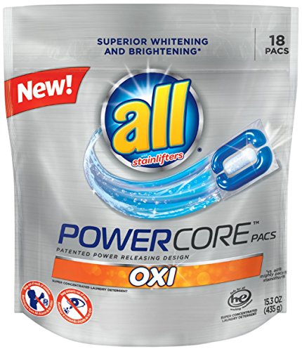 0072613463114 - ALL POWER CORE SUPER CONCENTRATED LAUNDRY DETERGENT PACS, OXI, 18 COUNT