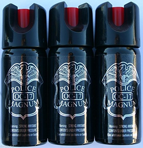 0726481590464 - 3 PACK POLICE MAGNUM OC-17 MACE PEPPER SPRAY 2 OUNCE SAFETY LOCK
