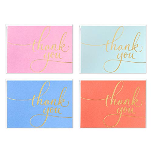0726528404679 - HALLMARK THANK YOU CARDS ASSORTMENT, GOLD FOIL SCRIPT (40 THANK YOU NOTES WITH ENVELOPES FOR WEDDING, BRIDAL SHOWER, BABY SHOWER, BUSINESS)