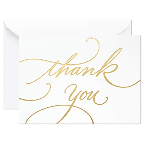0726528404693 - HALLMARK WEDDING, BABY SHOWER, BRIDAL SHOWER THANK YOU CARDS (GOLD FOIL SCRIPT, 100 THANK YOU NOTES AND ENVELOPES)