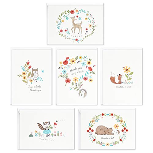 0726528404754 - HALLMARK BABY SHOWER THANK YOU CARDS ASSORTMENT, WOODLAND ANIMALS (50 CARDS WITH ENVELOPES FOR BABY BOY OR BABY GIRL) DEER, OWL, BEAR, FOX