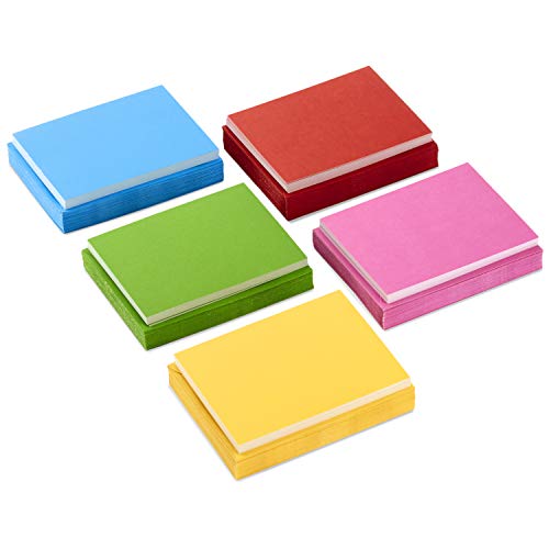 0726528405027 - HALLMARK BLANK CARDS ASSORTMENT, SOLID COLORS (200 NOTE CARDS IN BLUE, GREEN, YELLOW, RED, PINK)