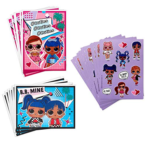 0726528414401 - HALLMARK KIDS LOL SURPRISE! VALENTINES DAY CARDS AND STICKERS ASSORTMENT (12 CARDS WITH ENVELOPES)