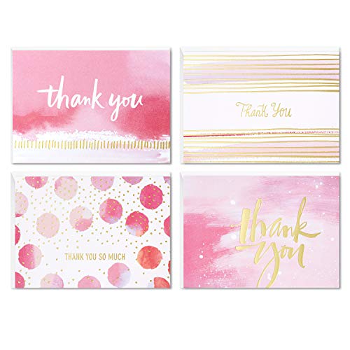 0726528414746 - HALLMARK THANK YOU CARDS ASSORTMENT, PINK AND GOLD WATERCOLOR (40 THANK YOU NOTES WITH ENVELOPES FOR WEDDING, BRIDAL SHOWER, BABY SHOWER, BUSINESS, GRADUATION)