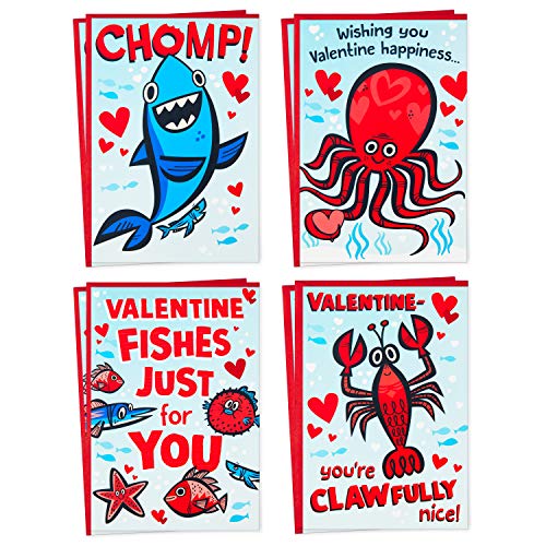 0726528417969 - HALLMARK VALENTINES DAY CARDS ASSORTMENT FOR KIDS, 8 VALENTINES DAY CARDS WITH ENVELOPES (OUTER SPACE)