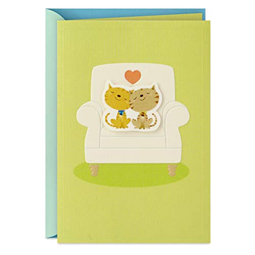 0726528418300 - HALLMARK LOVE CARD, VALENTINES DAY CARD, OR ANNIVERSARY CARD (SNUGGLING CATS)