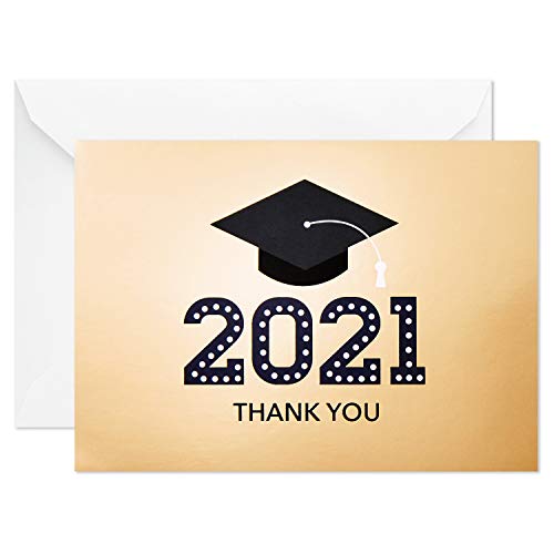 0726528418621 - HALLMARK 2021 GRADUATION THANK YOU CARDS, GOLD GRADUATION CAP (20 THANK YOU NOTES WITH ENVELOPES)