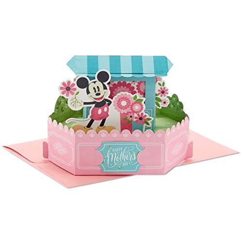 0726528430319 - HALLMARK PAPER WONDER POP UP MOTHERS DAY CARD (MICKEY MOUSE FLOWER CART)
