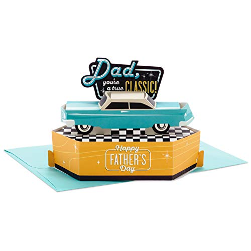 0726528430814 - HALLMARK PAPER WONDER DISPLAYABLE POP UP FATHERS DAY CARD FOR DAD (CLASSIC CAR)
