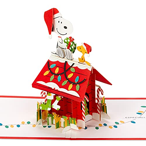0726528444026 - HALLMARK SIGNATURE PAPER WONDER POP UP CHRISTMAS CARD (PEANUTS, SNOOPYS DOG HOUSE)