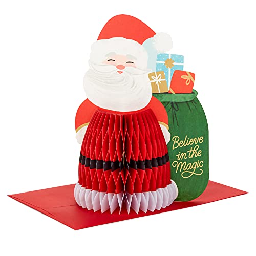 0726528444064 - HALLMARK PAPER WONDER DISPLAYABLE POP UP HONEYCOMB CHRISTMAS CARD (SANTA CLAUS)