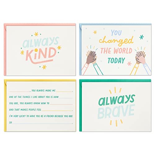 0726528447119 - HALLMARK LITTLE WORLD CHANGERS KIDS BLANK CARDS ASSORTMENT WITH ORGANIZER (24 ENCOURAGEMENT CARDS AND ENVELOPES)