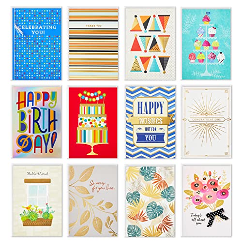 0726528447218 - HALLMARK ALL OCCASION CARDS ASSORTMENT—BIRTHDAY, THANK YOU, THINKING OF YOU CARDS (12 CARDS, REFILL PACK FOR HALLMARK CARD ORGANIZER BOX)