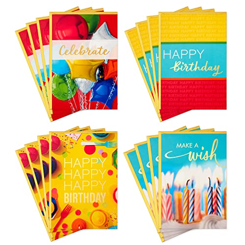 0726528447225 - HALLMARK BIRTHDAY CARDS ASSORTMENT, 16 CARDS WITH ENVELOPES (CLASSIC CELEBRATE)