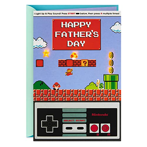 0726528457613 - HALLMARK NINTENDO FATHERS DAY CARD WITH LIGHT AND SOUND (CLASSIC MARIO) (799FEO2043)