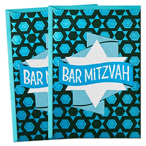 0726528481922 - HALLMARK TREE OF LIFE PACK OF 2 BAR MITZVAH CARDS (MAZEL TOV)