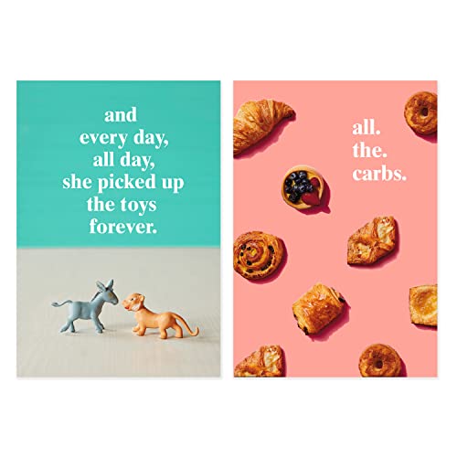 0726528486545 - HALLMARK SHOEBOX PACK OF 2 FUNNY MOTHERS DAY CARDS (CARBS, TOYS)