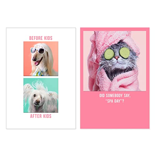 0726528486569 - HALLMARK SHOEBOX PACK OF 2 FUNNY MOTHERS DAY CARDS (CAT, DOGS)