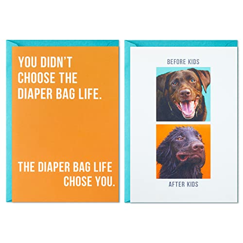 0726528493840 - HALLMARK SHOEBOX PACK OF 2 FUNNY FATHERS DAY CARDS (DIAPER BAG, DOGS)