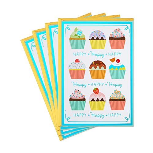 0726528495653 - HALLMARK PACK OF 4 BIRTHDAY CARDS (HAPPY HAPPY HAPPY)