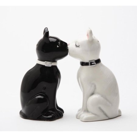 0726549081583 - FELINE SPICEY BLACK & WHITE CATS SALT & PEPPER SHAKER SET S/P