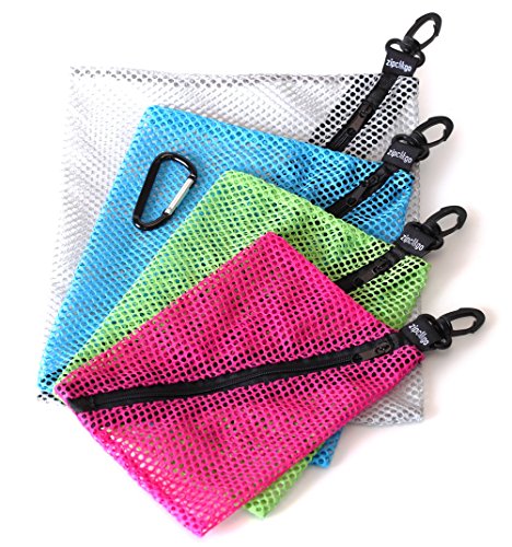 0726670198600 - 4 ZIPCLIKGO ATTACHABLE MESH ORGANIZER BAGS, NO MORE FUMBLING AND GUESSING WHAT'S WHERE! THESE MULTI-PURPOSE STORAGE ZIP POUCHES IN 4 SIZES & 4 COLORS ARE SIMPLE TO PACK, EASY TO ACCESS & BEST BAG COMPANIONS!