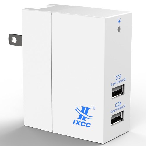 0726670381859 - IXCC DUAL USB 4.2A 20W SMART AC HIGH SPEED TRAVEL WALL CHARGER FOR APPLE IPHONE,
