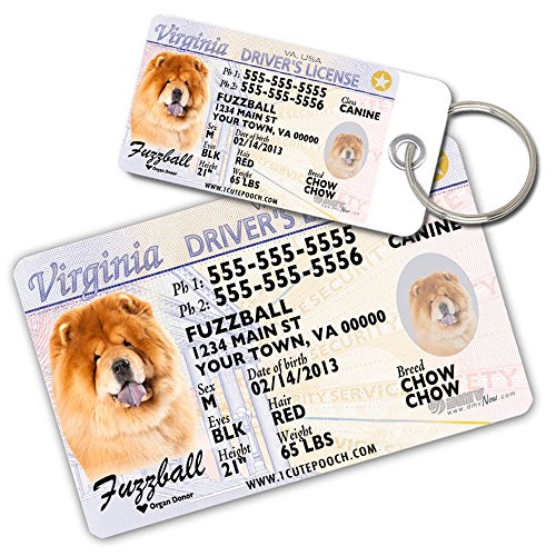 0726682706305 - VIRGINIA DRIVER LICENSE CUSTOM DOG TAGS FOR PETS AND WALLET CARD - PERSONALIZED PET ID TAGS - DOG TAGS FOR DOGS - DOG ID TAG - PERSONALIZED DOG ID TAGS - CAT ID TAGS - PET ID TAGS FOR CATS