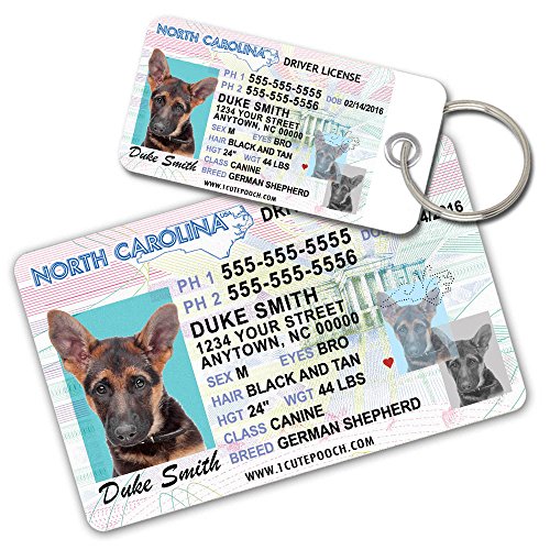 0726682706336 - NORTH CAROLINA DRIVER LICENSE CUSTOM DOG TAGS FOR PETS AND WALLET CARD - PERSONALIZED PET ID TAGS - DOG TAGS FOR DOGS - DOG ID TAG - PERSONALIZED DOG ID TAGS - CAT ID TAGS - PET ID TAGS FOR CATS