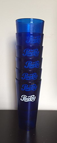 0726682783306 - PEPSI COLA ROYAL BLUE PLASTIC TUMBLERS CUPS 32-OUNCE RESTAURANT GRADE CUPS, SET OF 6