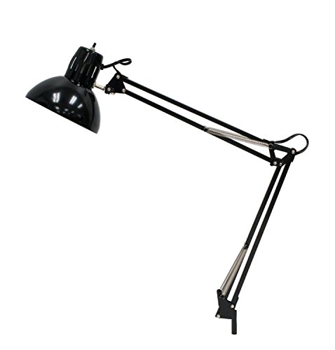 7266831002719 - SHANHAI METAL ARCHITECT SPRING BALANCED SWING ARM DESK LAMP(BULB NOT INCLUDED), TABLE LIGHT CAN FIT 60W MEDIUM BASE BULB WITH METAL CLAMP FOR HOME & OFFICE, ADJUSTABLE HOLDER, BLACK, 21 TALL USB PLUG
