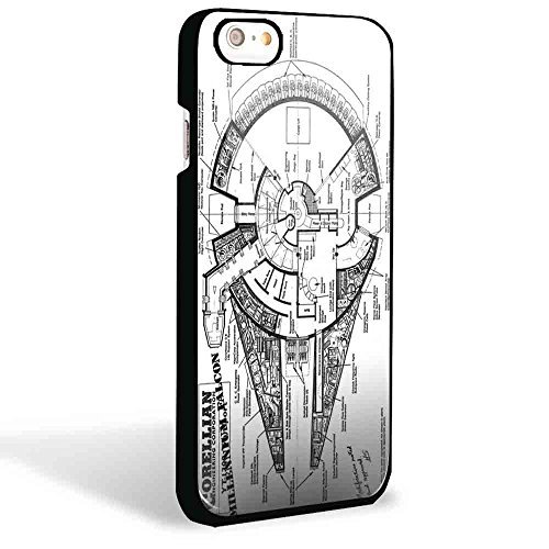 0072671296426 - STAR WARS CORELLIAN MILLENNIUM FALCON SCHEMATIC FOR IPHONE AND SAMSUNG GALAXY CASE (IPHONE 6/6S BLACK)