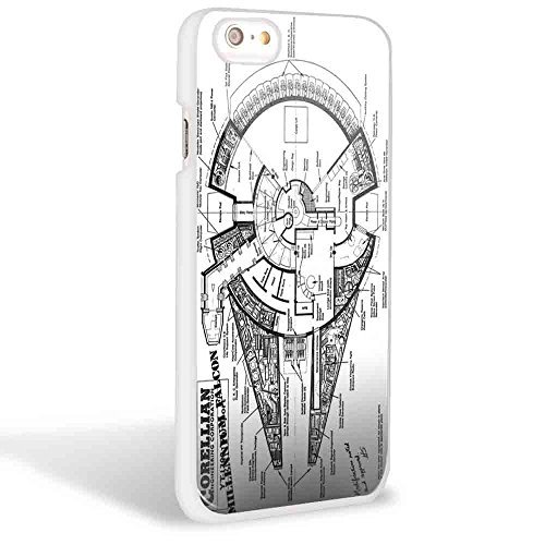 0072671296433 - STAR WARS CORELLIAN MILLENNIUM FALCON SCHEMATIC FOR IPHONE AND SAMSUNG GALAXY CASE (IPHONE 6/6S WHITE)