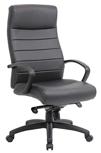 0726798925928 - OFFICESOURCE HIGH BACK EXECUTIVE DESK CHAIR WITH BLACK FRAME, CURVED BACK FOR LUMBAR SUPPORT, 360 DEGREE SWIVEL, PNEUMATIC SEAT HEIGHT ADJUSTMENT (489BLK)