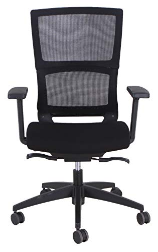 0726798925935 - OFFICESOURCE CURVE COLLECTION HIGH BACK MESH TASK CHAIR WITH BLACK FRAME, HEIGHT ADJUSTABLE BASE AND ARMS, ULTIMATE LUMBAR SUPPORT (12199BLK)