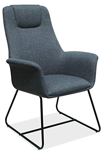 0726798925980 - OFFICESOURCE BOLSTER COLLECTION HIGH BACK GUEST CHAIR WITH BROWN METAL SLED BASE, GRAY LINEN UPHOLSTERY, SOPHISTICATED AND PROFESSIONAL DESIGN (12886GRY)