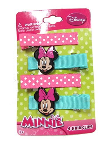 7269220042099 - DISNEY MINNIE MOUSE BABY GIRLS DRESS UP ACCESSORY - 4PC SALON FABRIC HAIR CLIPS
