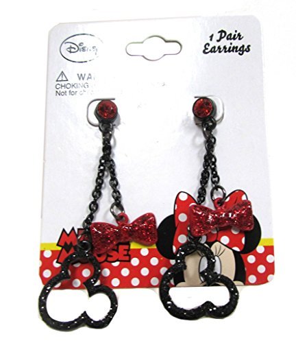 7269220042136 - DISNEY MICKEY MOUSE BABY GIRLS DRESS UP ACCESSORY - EARRING SET - BLACK RED BOWS