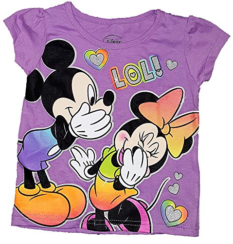 0726922609564 - DISNEY YOUTH GIRLS MICKEY AND MINNIE MOUSE LOL RUFFLE SLEEVE TOP - PURPLE (3T)