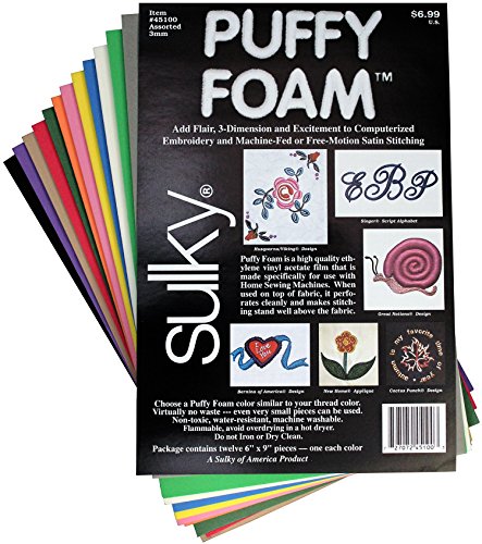 0727072451003 - SULKY OF AMERICA 12 COLOR 3MM PUFFY FOAM ASSORTMENT, 6 BY 9