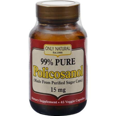 0727413007128 - 99% PURE POLICOSANOL 45 VEGETABLE CAPSULES 15 MG,1 COUNT